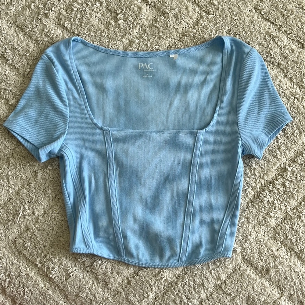 pacsun square neck crop top shirt